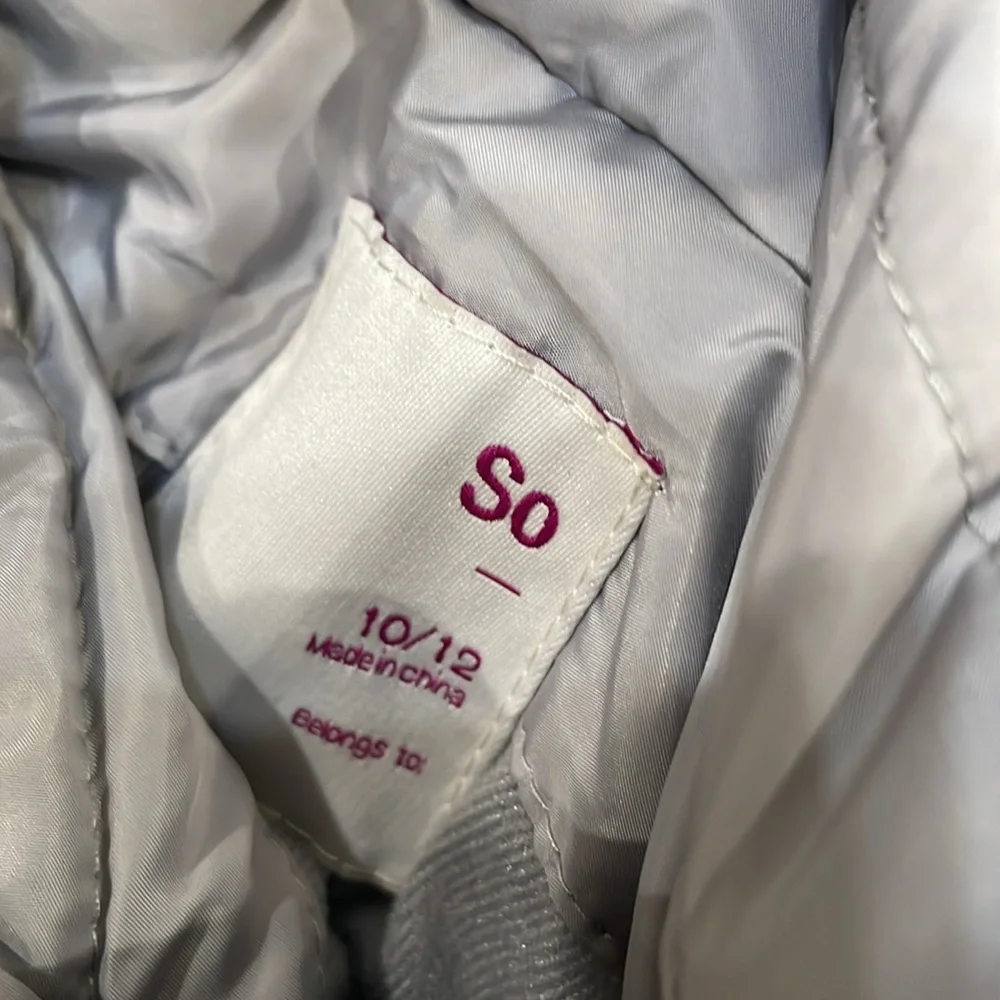 SO Gray and Pink Reversible Puffer Jacket with Quilted size 10/12